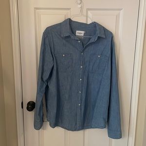 Gently Used Goodfellow & Co Chambray Button Up Long Sleeve Shirt